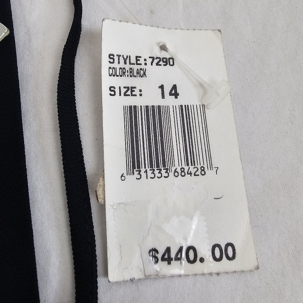 Rickie Freeman by Teri Jon Women's Black Silk Jewel Midi Dress Size 14 $440 MSRP - Picture 13 of 16